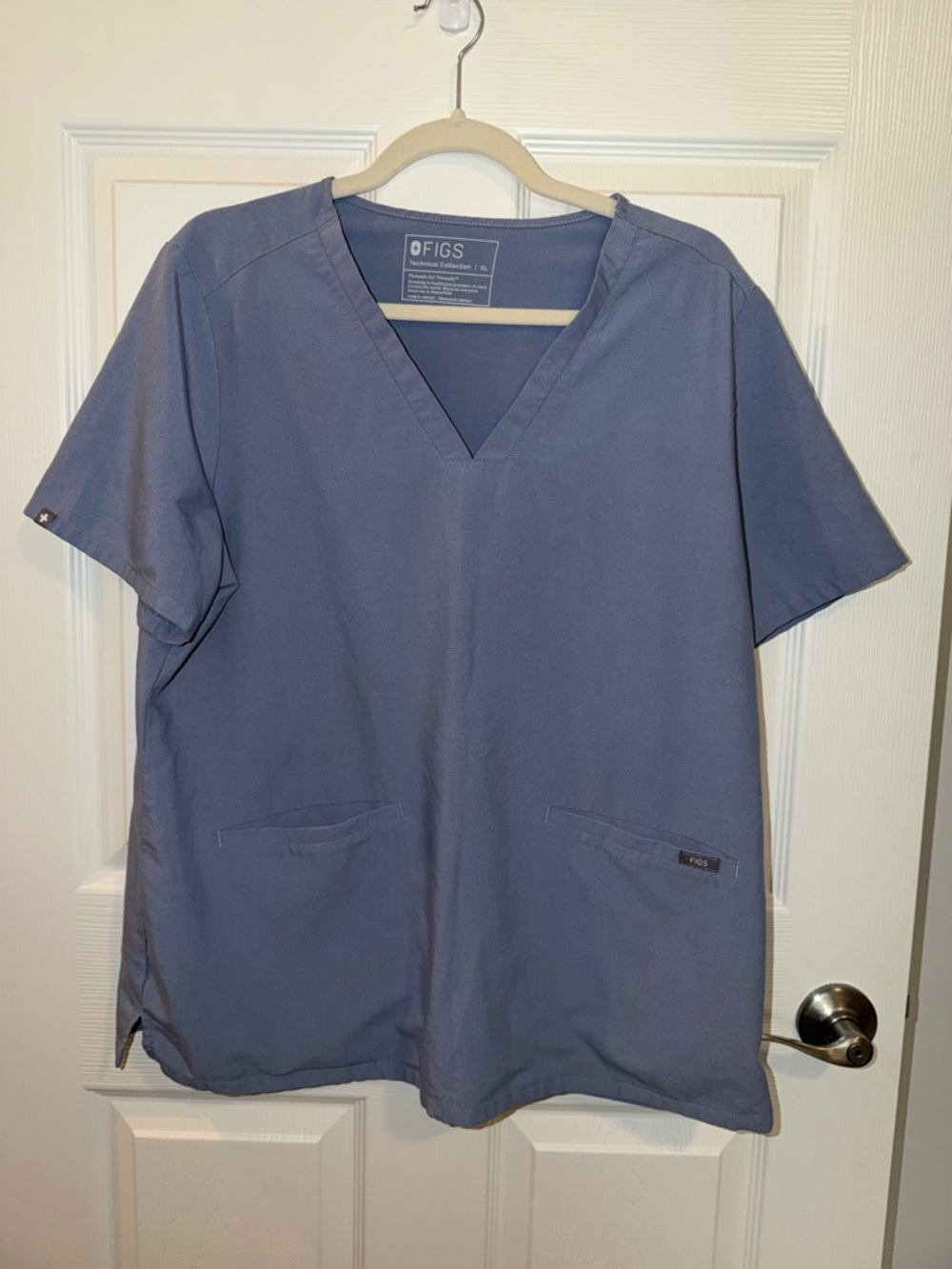 Figs V-Neck Scrub Top in Slate Blue